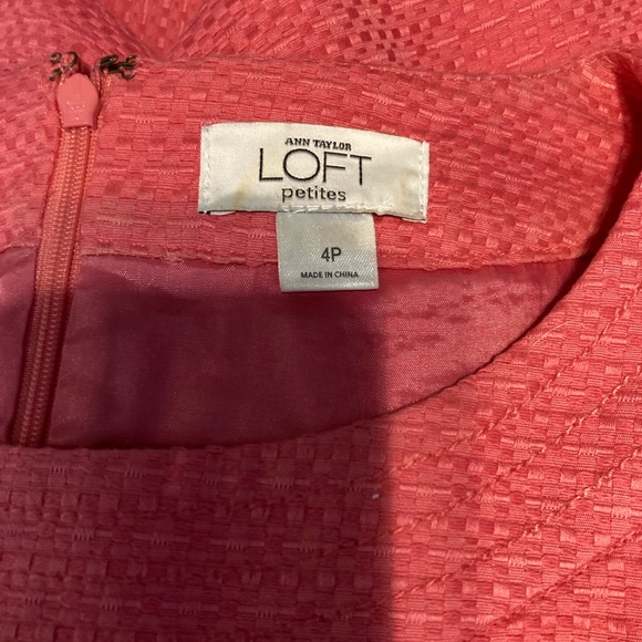 LOFT Textured Coral Mini Dress - Picture 2 of 5